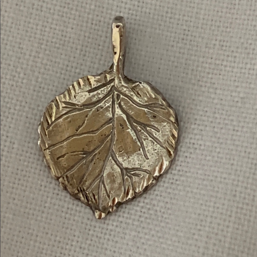 Sterling Silver Charm - Aspen Leaf - for bracelet or necklace
